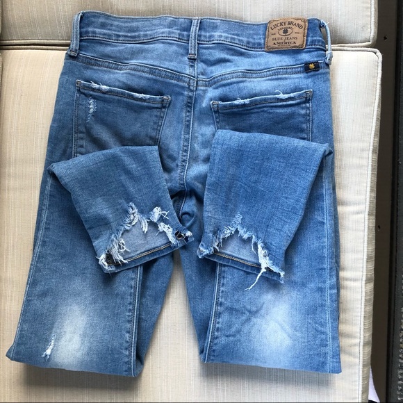 Lucky Brand Jeans Brooke Legging Denim skinny Jeans 25 light color Distressed - Picture 4 of 5